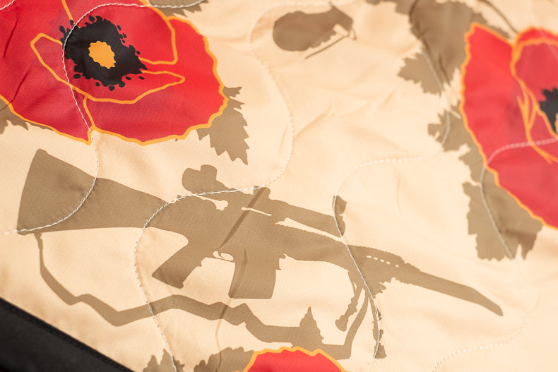 Woobie USA Throw Blanket - Poppies of War - Tan - Bawidamann Art