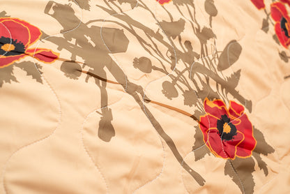 Woobie USA Throw Blanket - Poppies of War - Tan - Bawidamann Art