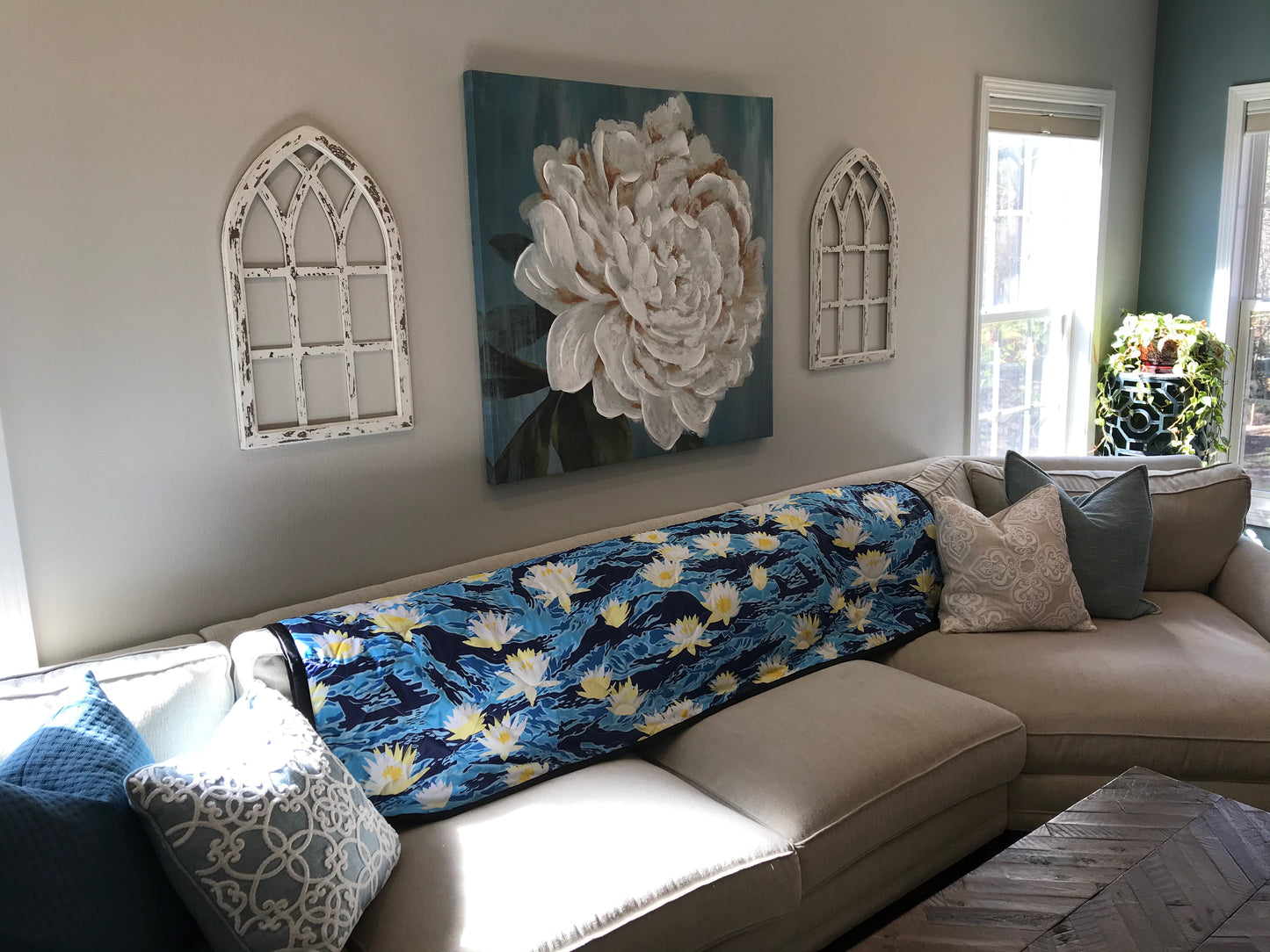 Woobie USA Throw Blanket - Aloha Now - Blue - Bawidamann Art