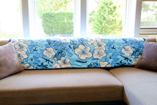 Woobie USA Throw Blanket - Aloha Narcos Playa - Blue - Bawidamann Art