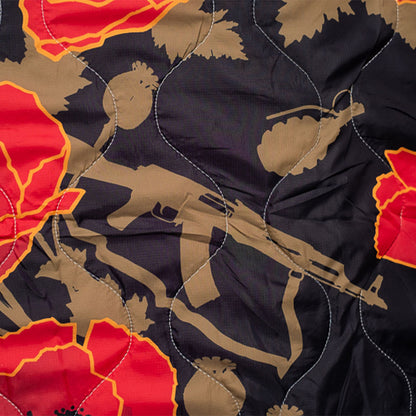 Woobie USA Throw Blanket - Poppies of War - Black - Bawidamann Art