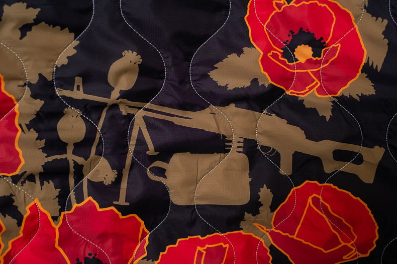 Woobie USA Throw Blanket - Poppies of War SET of 2 - Bawidamann Art